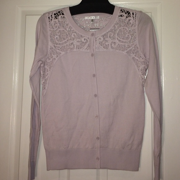 NWT CAbi Cardi. #184 Lace Yoke Cardigan.