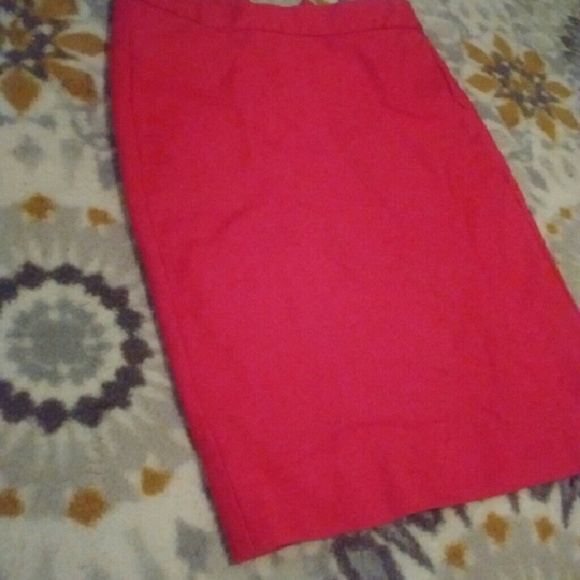 Jcrew Dark Coral Pencil Skirt