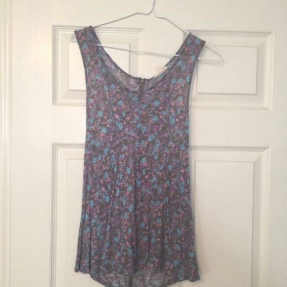 Silence + Noise floral zipperback tank