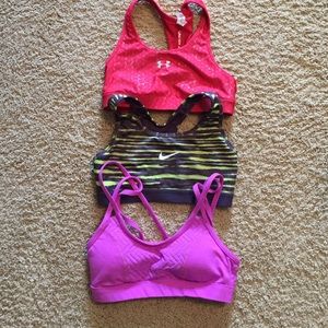 Sports bras: Nike, Under Armour and Gianni Bini