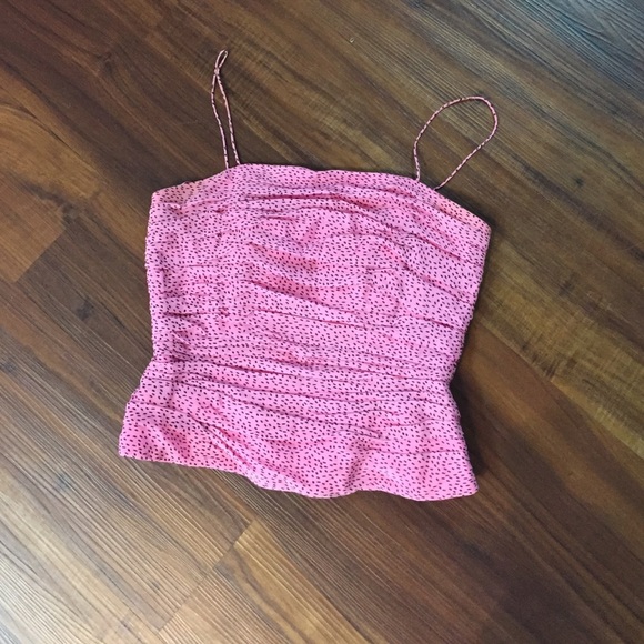 Kay Unger pink and black spotted top