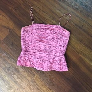 Kay Unger pink and black spotted top