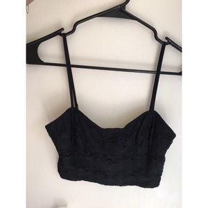 Black lace bralette, crop top, size small, nwt