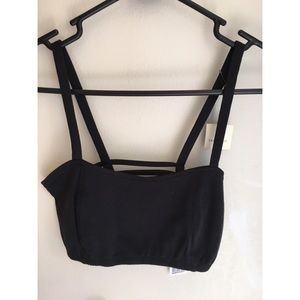 F21 black crop top, size small, nwt