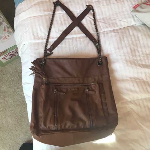 Black poppy messenger purse