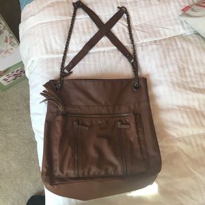 Black poppy messenger purse