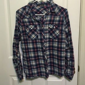 Button down plaid shirt