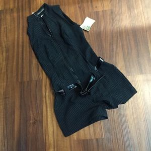 Black Guess belted jumpsuit.