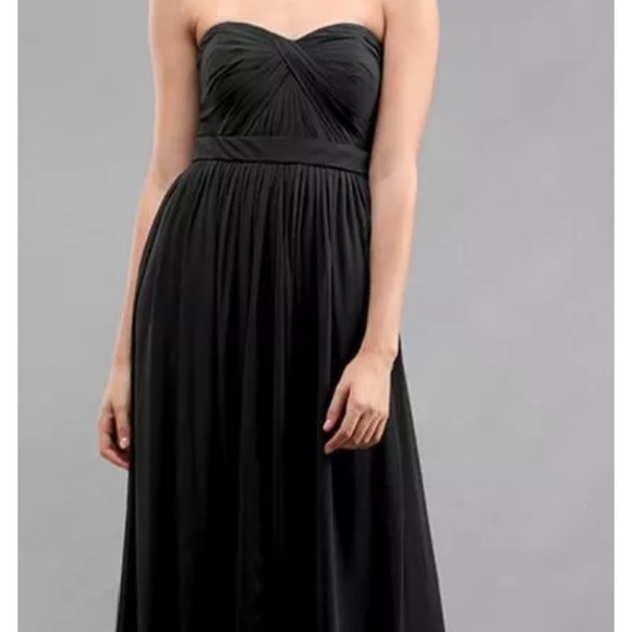 Black floor length convertible chiffon dress Sz4
