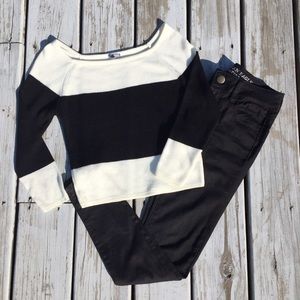 Color Block Cropped Sweater