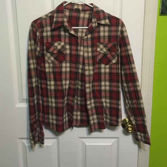Two pocket, plaid, button down shirt