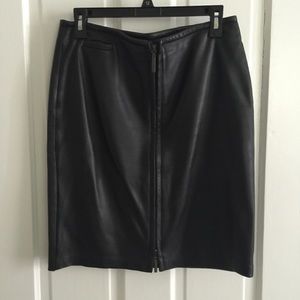 Express black leather skirt