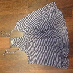 Purple and white striped tank top