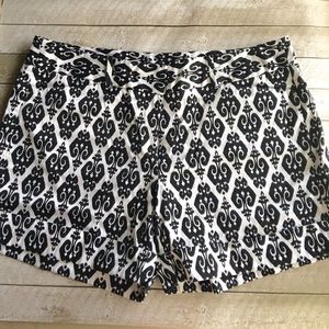 Black and White Patterned Shorts