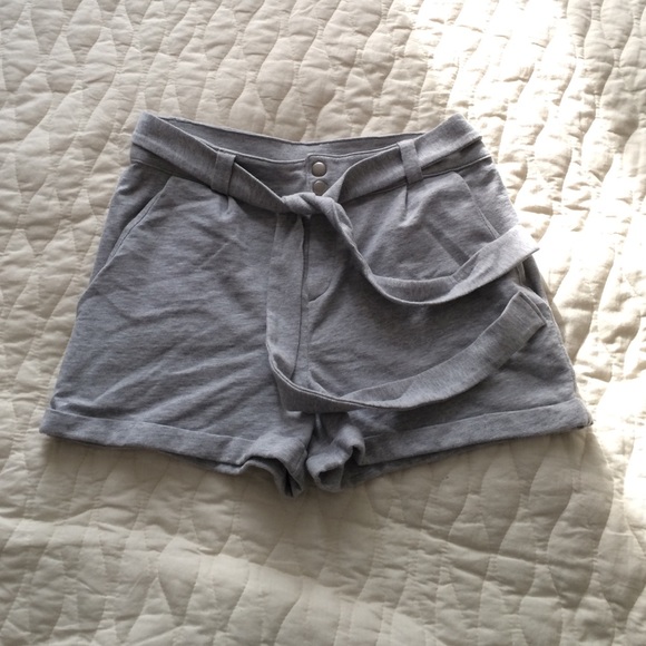 Gray cotton high waisted shorts