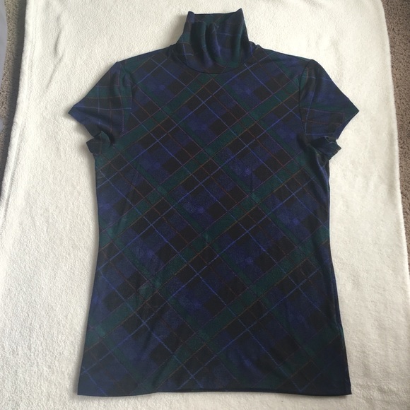 Lauren by Ralph Lauren Mock Neck Short Sleeve Top