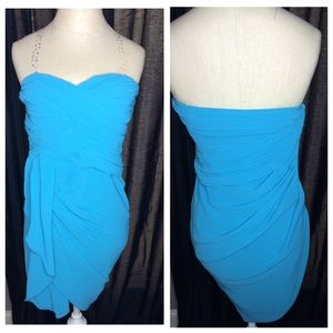 Aqua Blue Strapless Dress