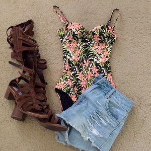 Topshop Tropical Bathing Suit