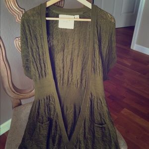 Anthropologie olive green Cardigan