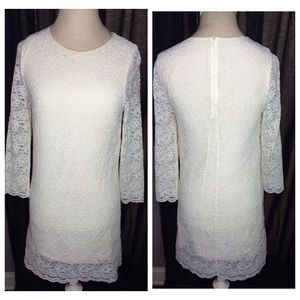 Cream Lace Longsleeve Dress