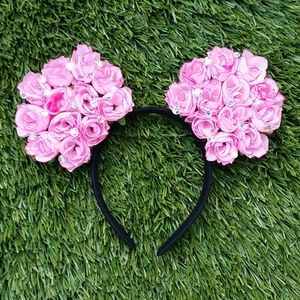 Mickey Mouse Floral Ears w/ Rhinestones