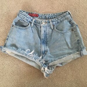 high waisted jean shorts