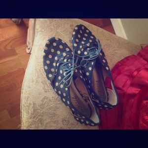 Anthropologie Matisse polka dot shoes