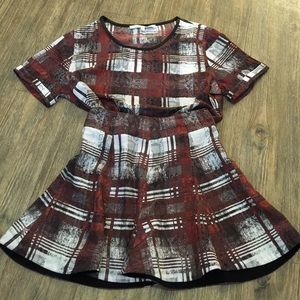Plaid skirt and shirt-set