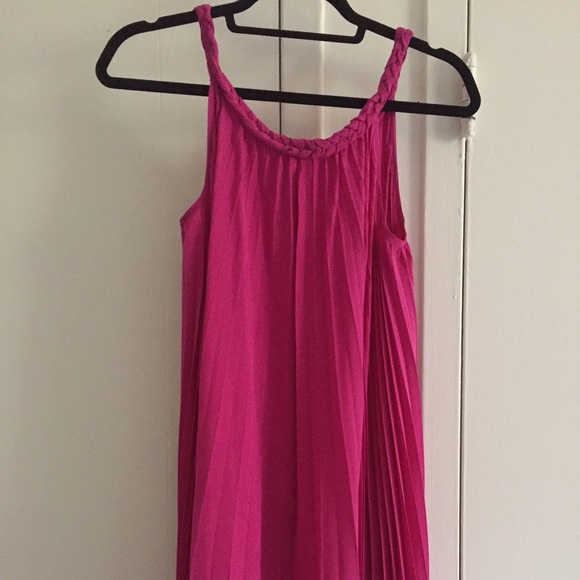 ABS hot pink pleated dress