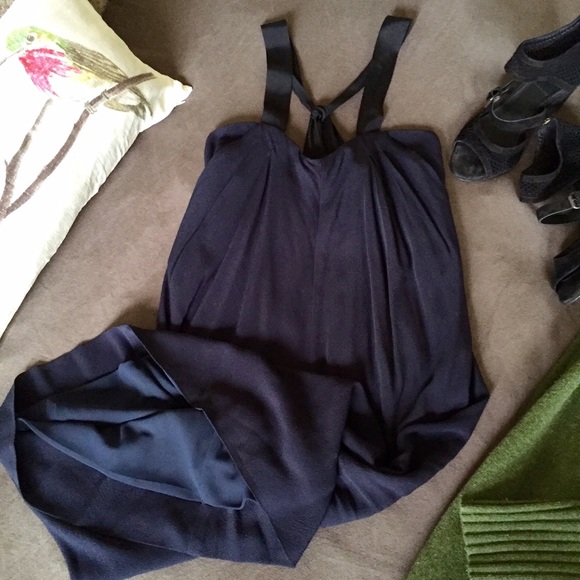 J Crew Twisted Ribbon Navy Sheath Dress NWT