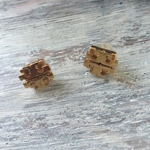 Tory Burch Gold Logo Earrings