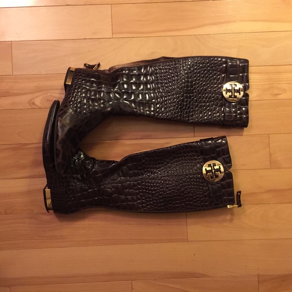 Tory Burch Authentic Boots crocodile 7.5 EUC
