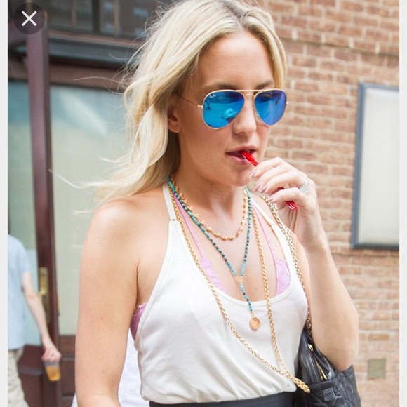 Ray-Ban blue mirror aviator sunglasses