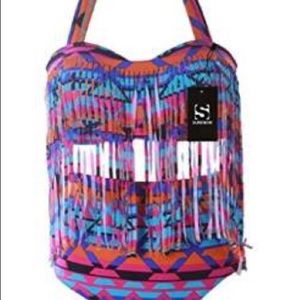 High waisted swim suit.