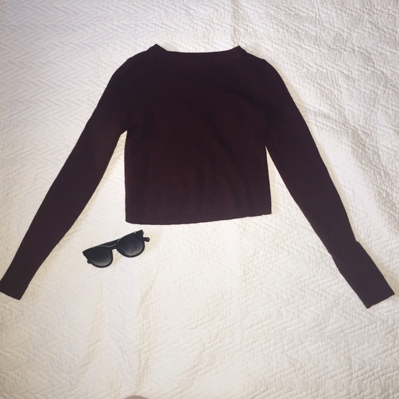 Maroon Cropped Sweater