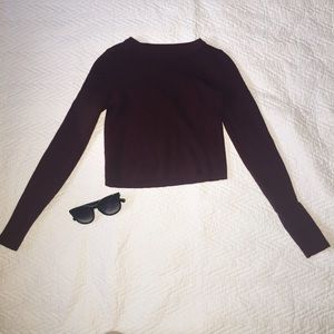Maroon Cropped Sweater