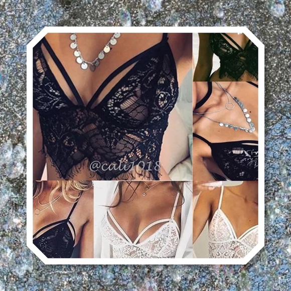 🆕1/$25 2/$40 White Lace Bralette Crop Top Bustier - Picture 3 of 4