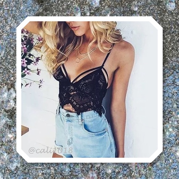 🆕1/$25 2/$40 White Lace Bralette Crop Top Bustier - Picture 4 of 4