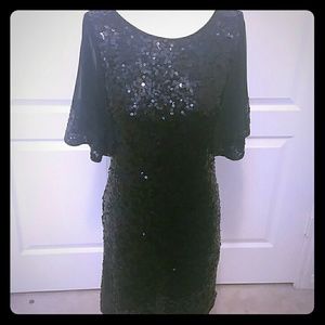 Black Sequin evening cocktail dress