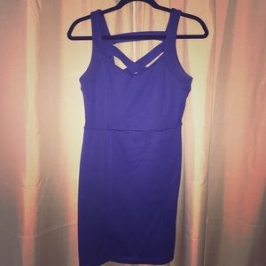 Royal blue back cut out dress