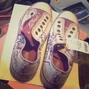 Purple Ed Hardy low tops