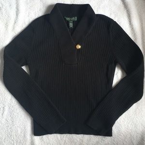 Lauren by Ralph Lauren 1/4 Wrap V Neck Sweater