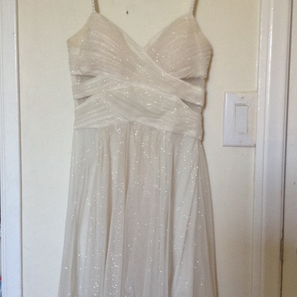 Sparkly cream high low dress
