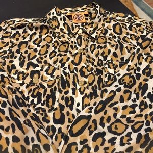 Tory Burch Leopard Button Up Shirt