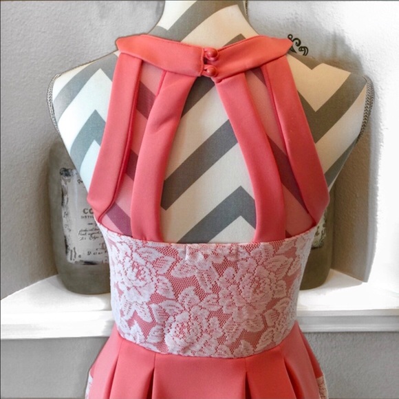 🍄HP🍄 Peach & Lace Skater Dress - Picture 4 of 4