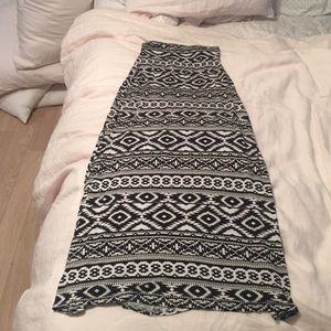 Black & White Patterned Maxi Skirt