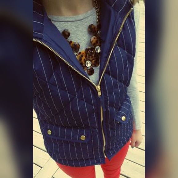 💲LOWEST💲 Navy Pinstripe Excursion Vest NWT! - Picture 2 of 4