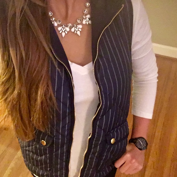💲LOWEST💲 Navy Pinstripe Excursion Vest NWT! - Picture 4 of 4
