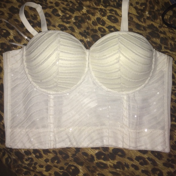 Sexy ,Glittery Cream Pushup Bralet - Picture 1 of 2