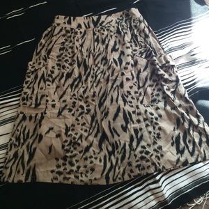 Animal print midi skirt